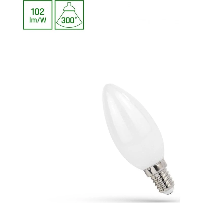 LED Pære C37 E14 230V 4W Matteret Spectrum 400lm