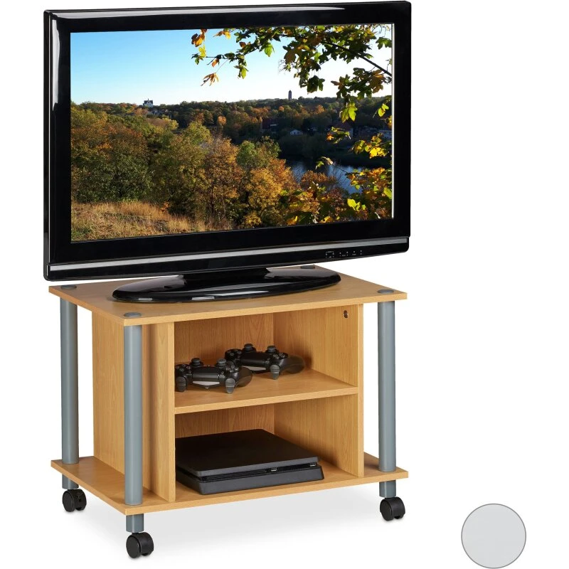 HOME-SELECT TV-bord med hjul og 2 rum