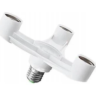 Elektro E27 til 3x E27 Adapter Fatning - Hvid