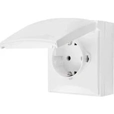 Simon X4 Schuko-stikkontakt med sikkerhedslukkere, hvid, 16A