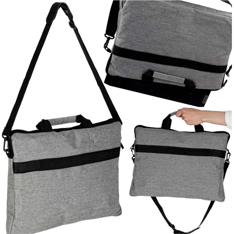 Laptoptaske 15,6" - Polstret dokumentmappe i grå