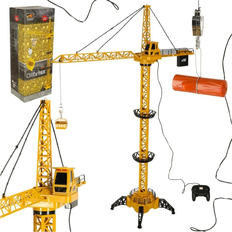 RC-kran med krog 4CH 128 cm - Gul og sort