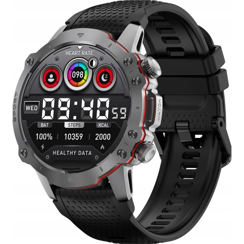 Kiano Watch Sport Smartwatch - Sort herre med 2 remme