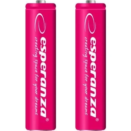 Esperanza Genopladelige AAA Ni-MH Batterier, 1000mAh, 2 stk., Pink