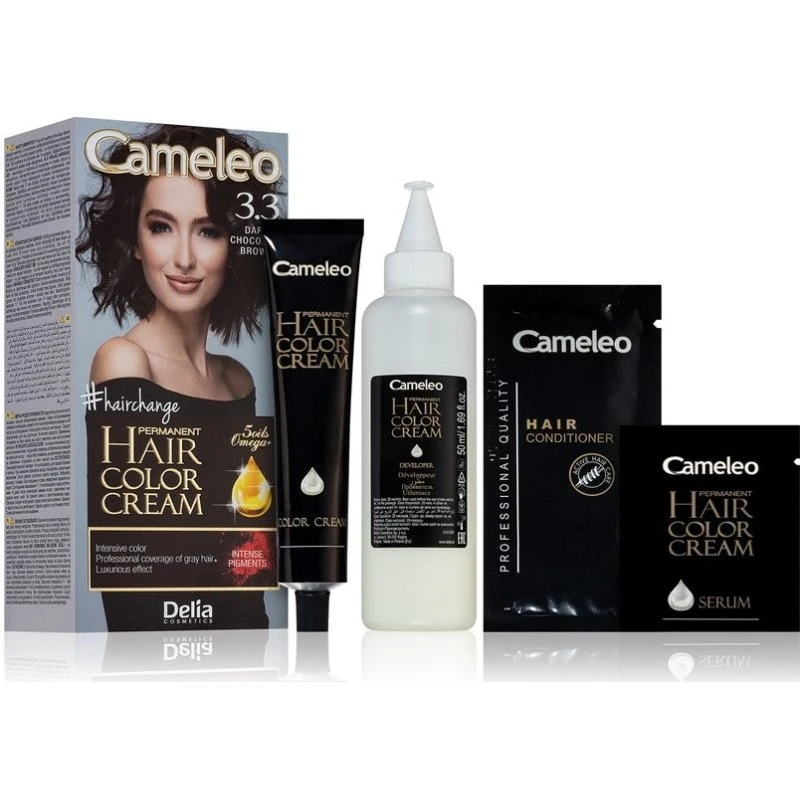 Delia Cosmetics Cameleo Omega Permanent Hårfarve 3.3 Mørk Chokoladebrun