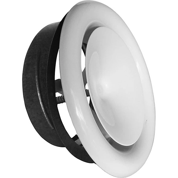 Indblæsningventil Ø100mm inkl. ramme, RAL 9010