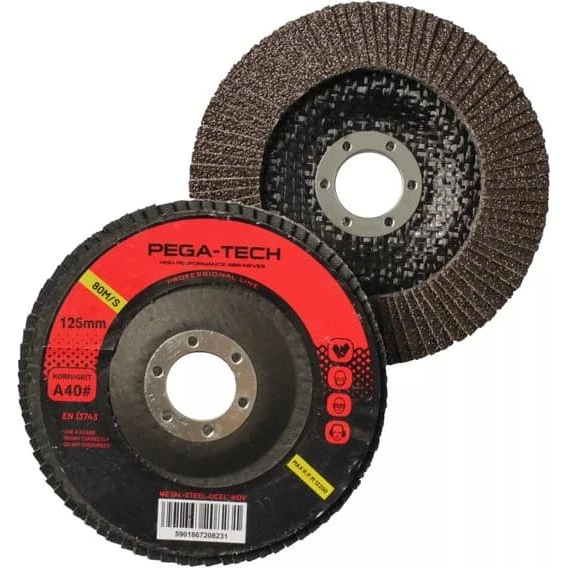PEGA-TECH Lamskive 125 mm, kornstørrelse 40