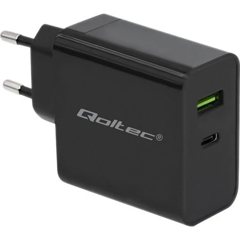 Qoltec Adapter 45W med 1x USB-A og 1x USB-C