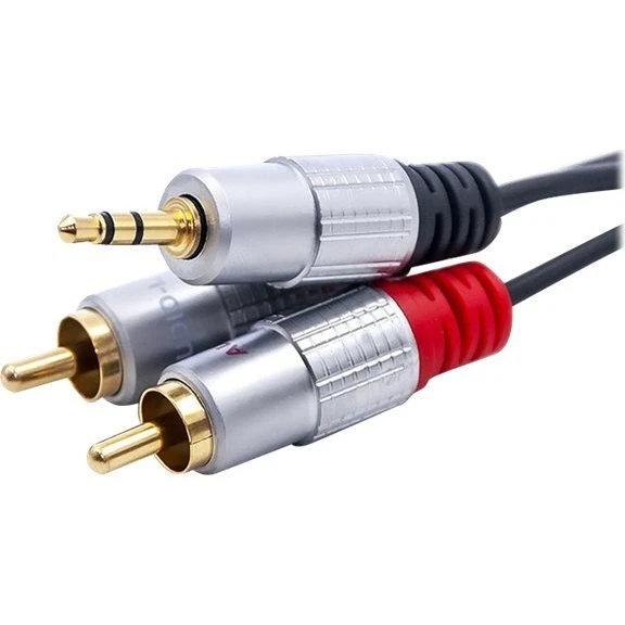 Qoltec Audiokabel RCA til 3.5 mm mini-phone, 1 m, sort