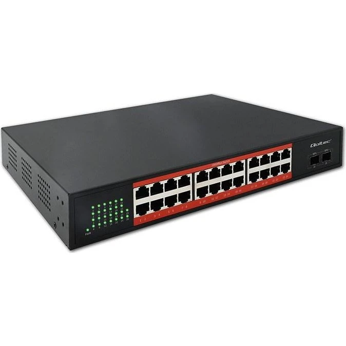 Qoltec 24-ports Gigabit Ethernet Switch med 2x SFP