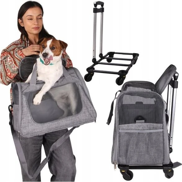 Foldbar transporttaske på hjul til hund og kat (op til 10 kg)