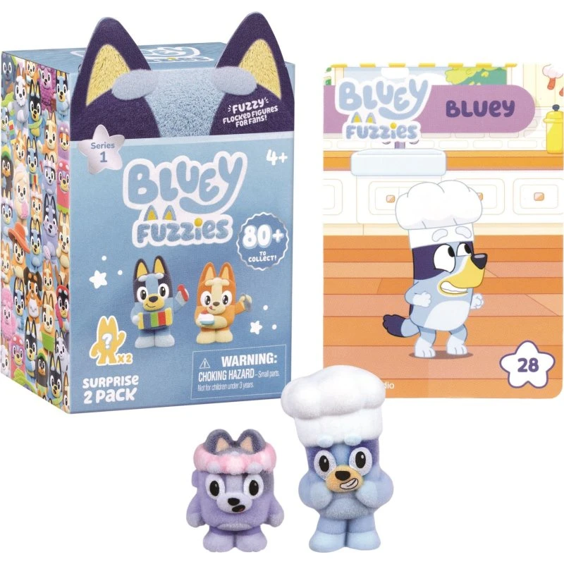 Bluey Fuzzies 2-pak - Bløde minifigurer til leg