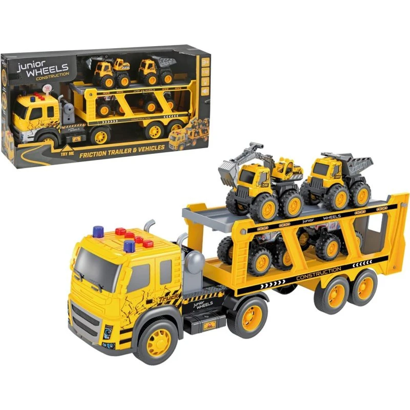 Toyrock Junior Wheels Friction Trailer med 4 køretøjer