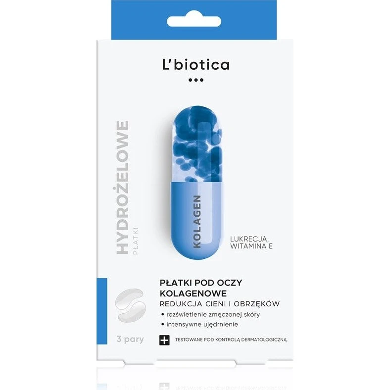L’biotica Kollagen øjenmaske mod hævelser og mørke rande (6 stk.)