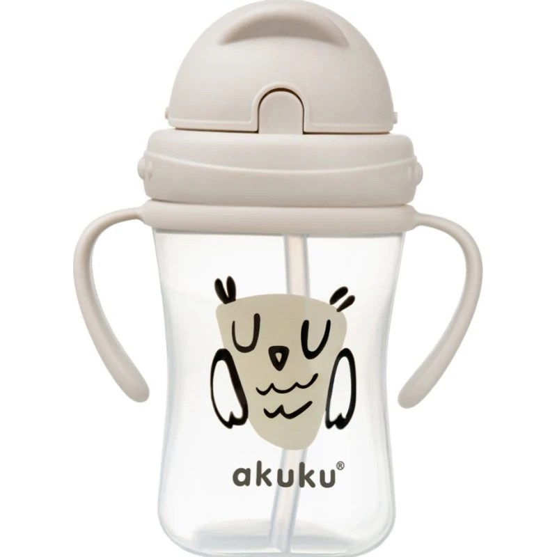 Akuku Vandflaske med Sugerør, 300ml, Beige, fra 9 mdr.