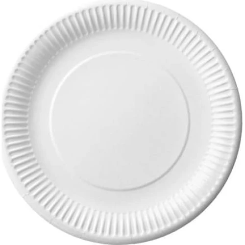 ABC-PAK Hvid rund paptallerken 23 cm, 100 stk.
