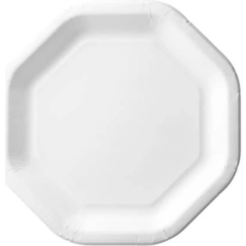 ABC-PAK Hvid paptallerken, takket kant, 24 x 24 cm, 50 stk.