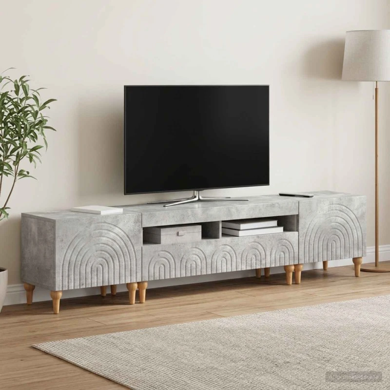 vidaXL 3-delt LED TV Skab i Betongråt Konstrueret Træ