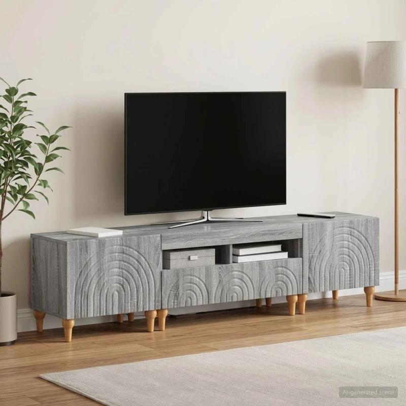 vidaXL 3-delt LED TV-skab i Grå Sonoma