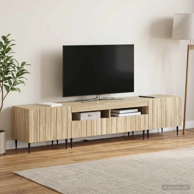 vidaXL ZWOLLE 3-delt LED TV-skab i Sonoma-eg