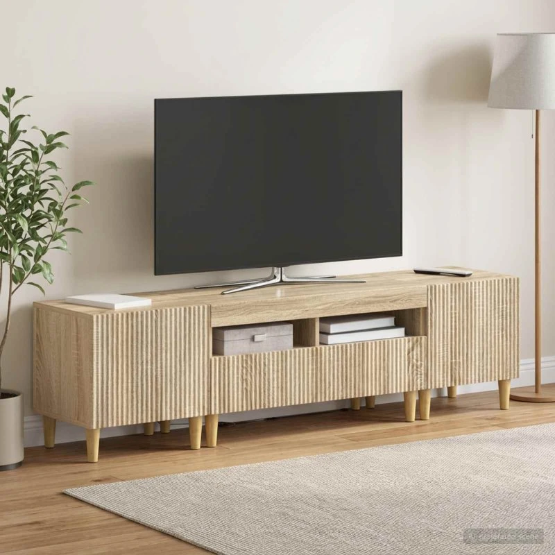 vidaXL ARNHEM LED TV-skab i 3 dele - Sonoma-eg