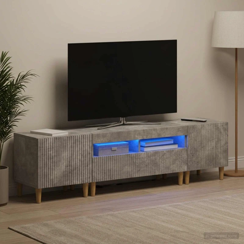 vidaXL ARNHEM LED TV-skab - 3-delt i betongrå