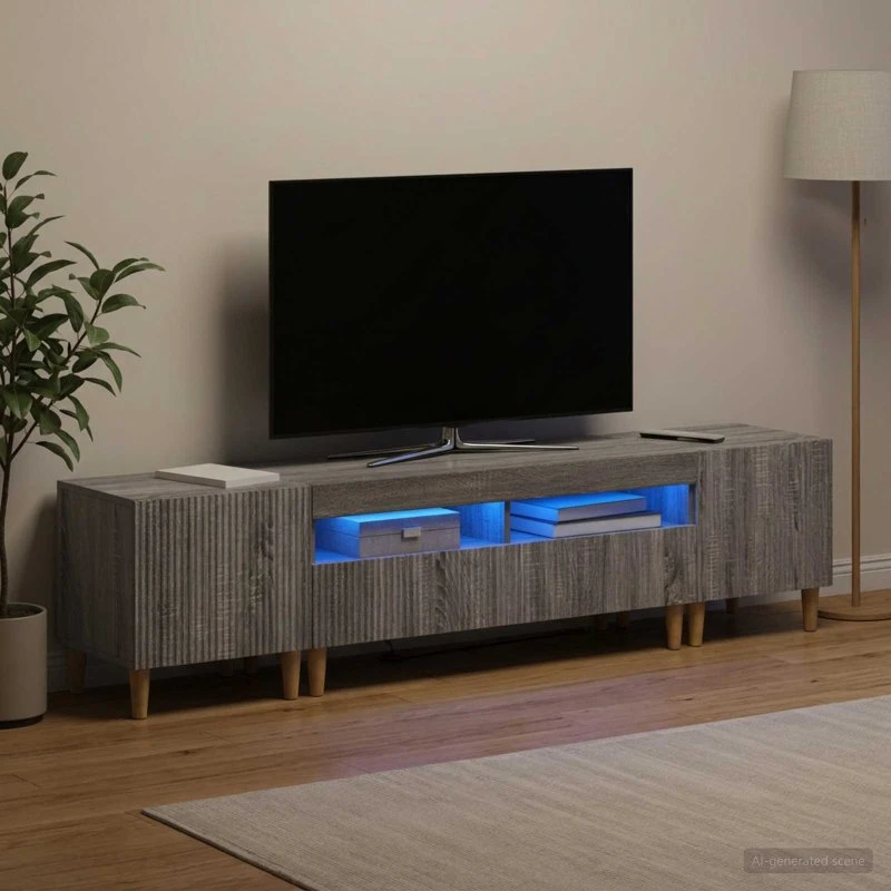 vidaXL ARNHEM 3-delt LED TV-skab i Grå Sonoma