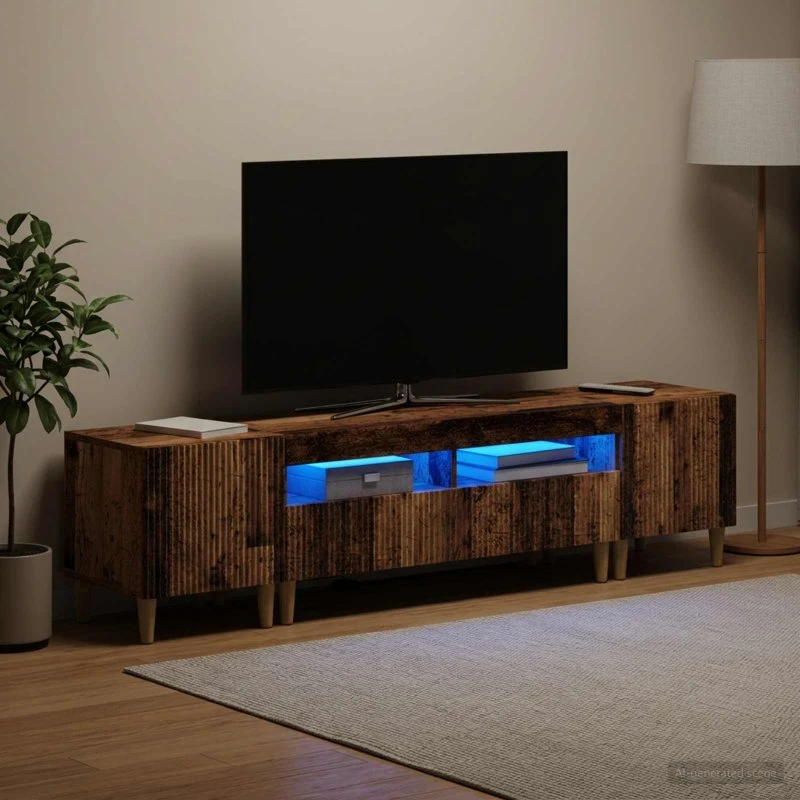 vidaXL 3-delt LED TV-skab ARNHEM i gammelt træ