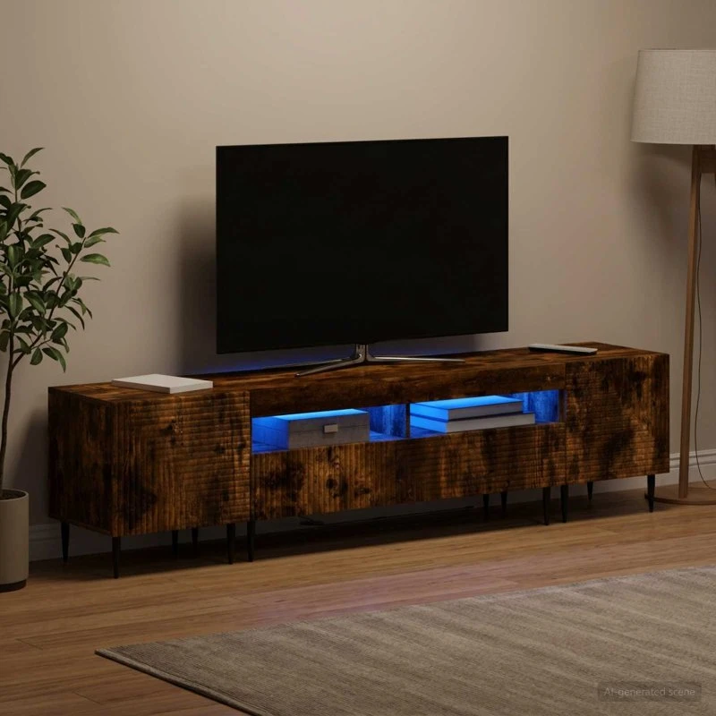 vidaXL 3-delt LED TV-skab i røget eg og konstrueret træ