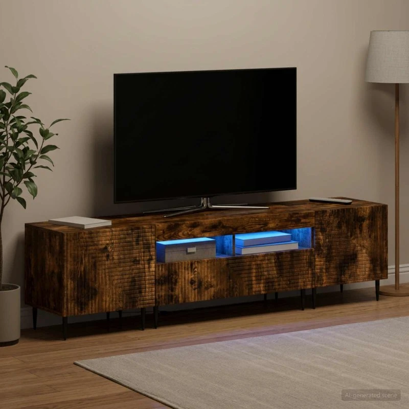 vidaXL 3-delt LED TV-skab i røget eg og konstrueret træ