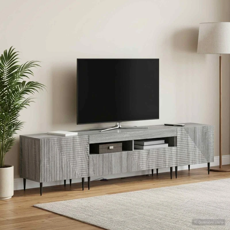vidaXL 3-delt LED TV-skab i Grå Sonoma
