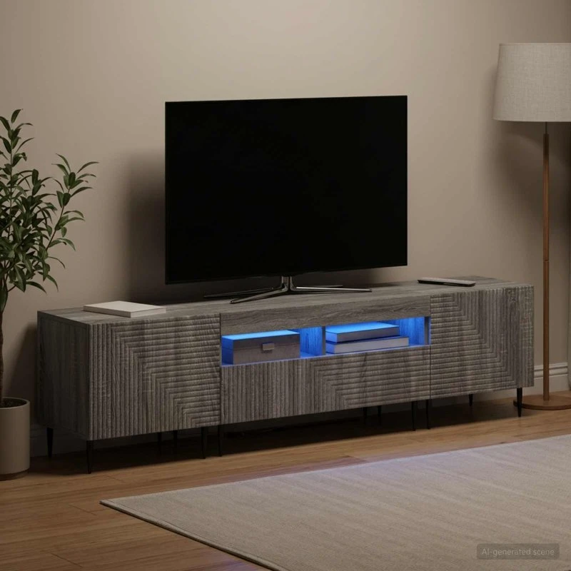 vidaXL 3-delt LED TV-skab i Grå Sonoma