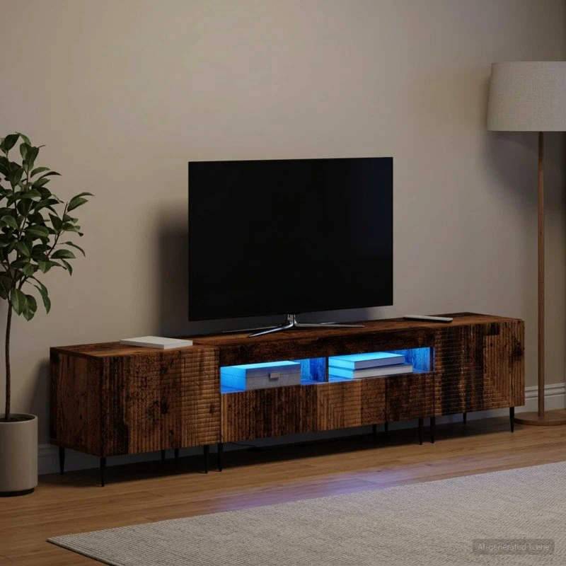 vidaXL 3-delt LED TV-skab i gammelt træ