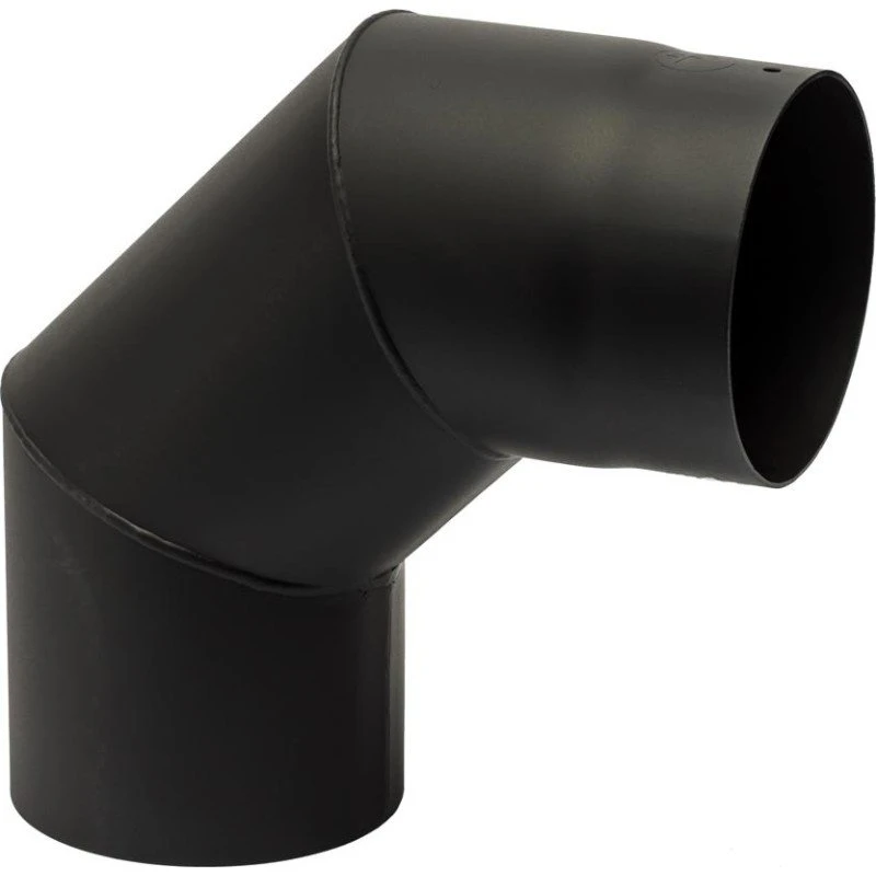Metalbestos Knærør 150 mm, 90° smig, sort