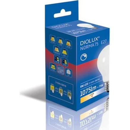 Diolux NORMA75 8W E27 LED-pære 1075 lumen 2700K