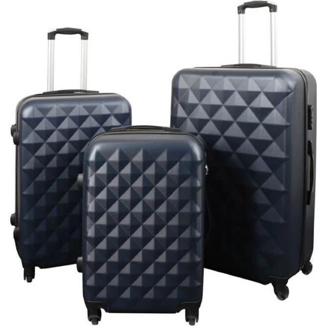 Diamond kuffertsæt 3 stk. hardcase mørkeblå (70/61/50 cm)