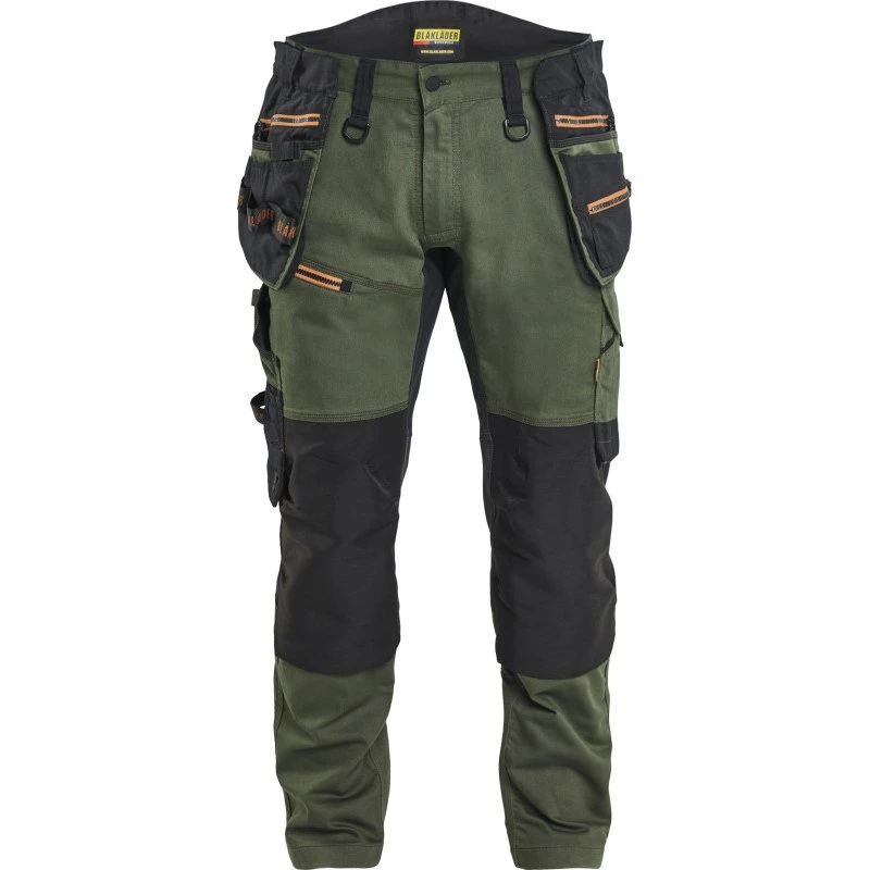 Blåkläder Striker Håndværkerbukser, Grøn/Rust, Str. D112