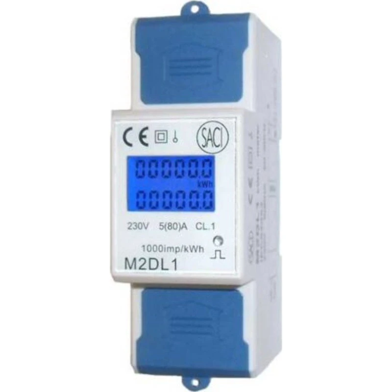 Saci KWH elmåler LCD 5, 80A, 2 modul, MID