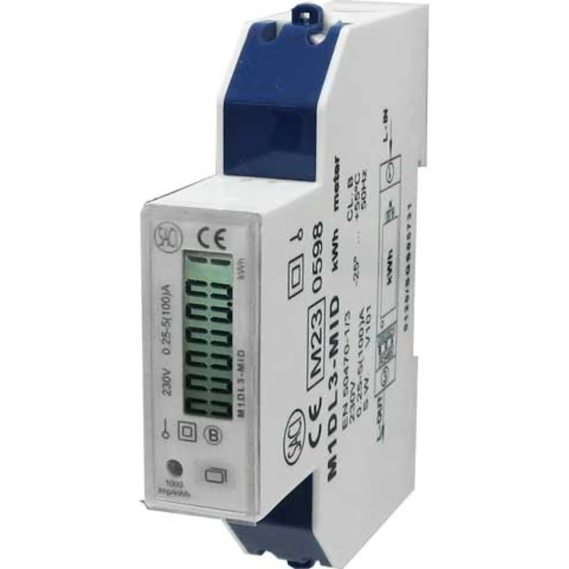 Saci KWH elmåler LCD 5,100A, 1 modul, 4TAF