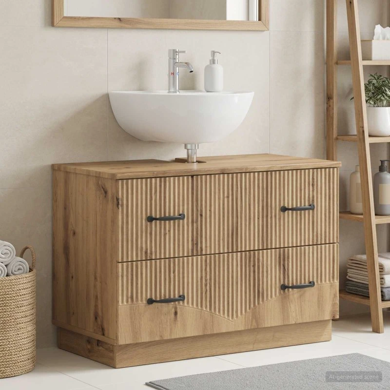 vidaXL HOORN Badeværelsesskab i Artisan-eg, 82 x 41 x 56 cm