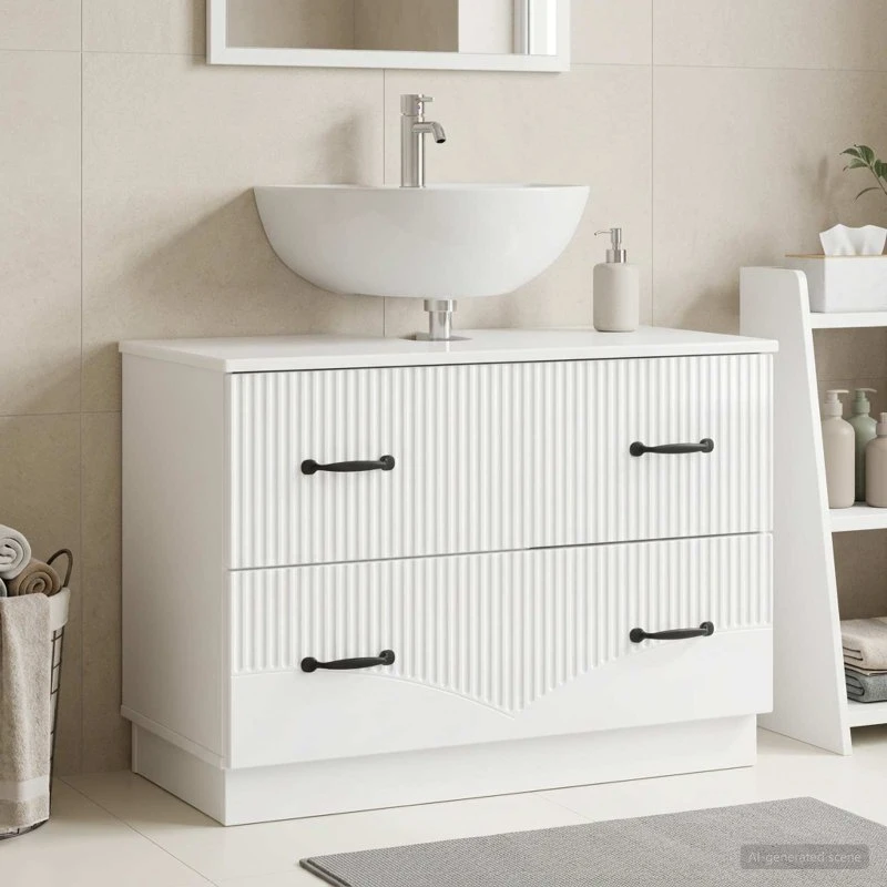 vidaXL HOORN Badeværelsesskab Hvid Højglans 82 x 41 x 56 cm