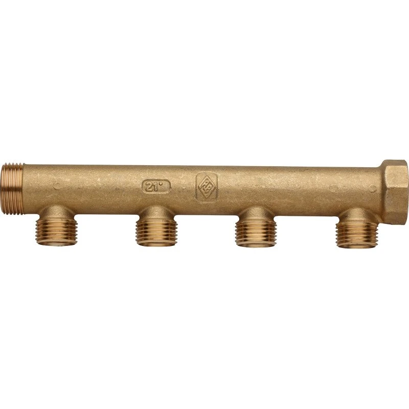 Fordelerrør 3/4" x 1/2" med 4 afgreninger til vand og varme