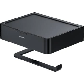 AM.PM Inspire V2.0 Toiletrulleholder med opbevaringsboks, sort