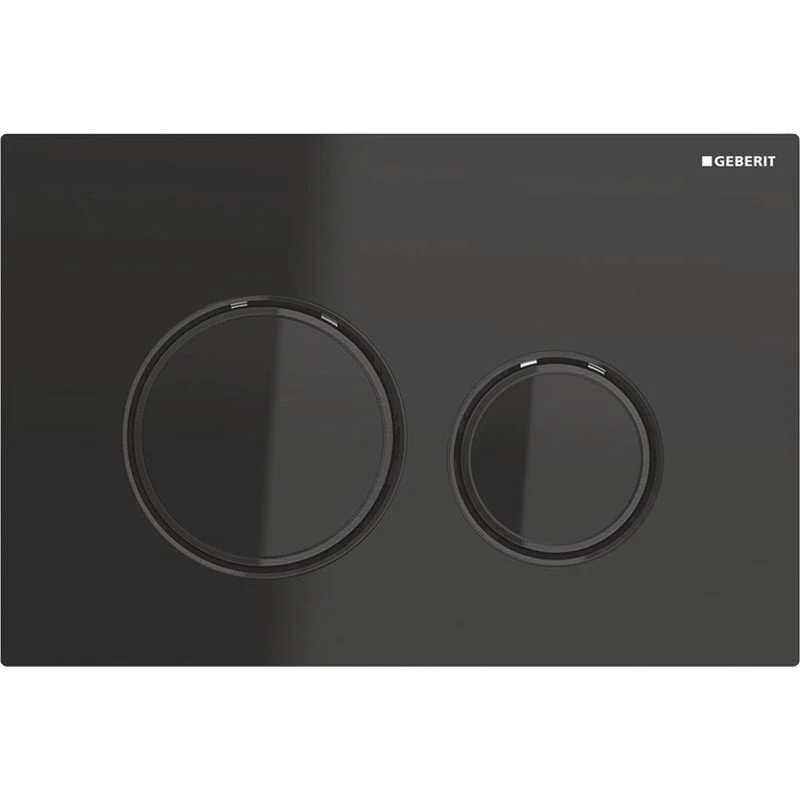 Geberit Sigma 50 Round betjeningsplade - Sort glas/Sort krom