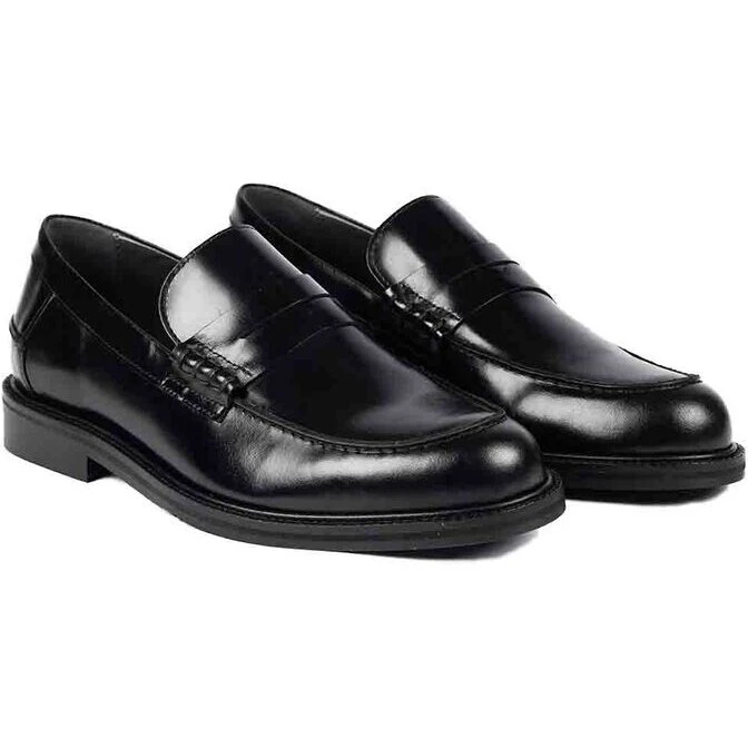 Angulus 1612-301-1835 Penny loafer i sort skind