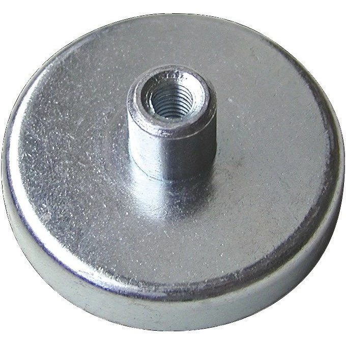 Pottemagnet flad Ø50 mm M6 - 22 kg holdekraft