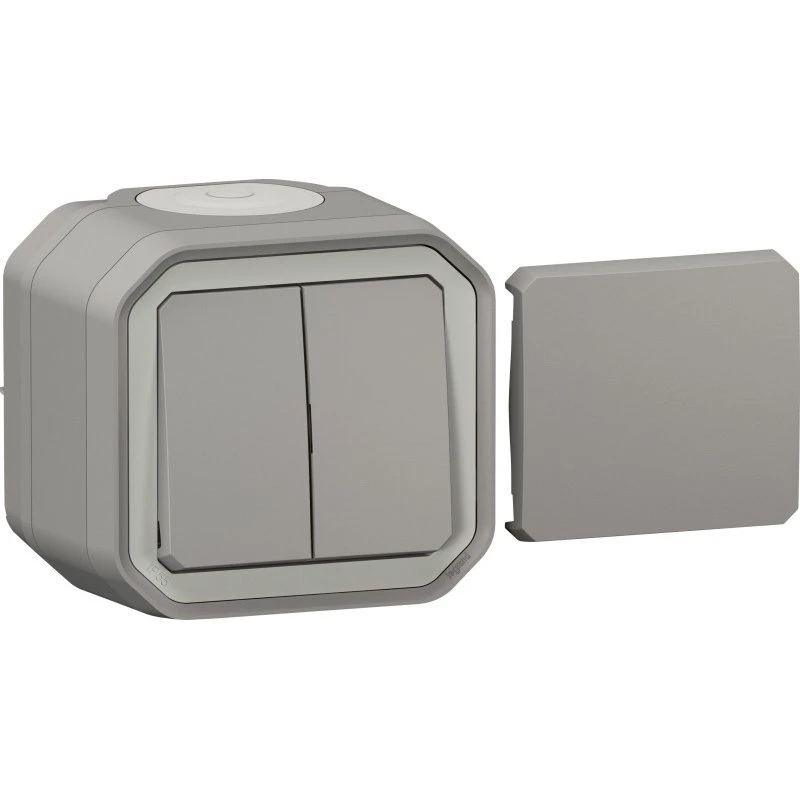 Legrand Plexo55 udendørs afbryder, 2 modul, grå