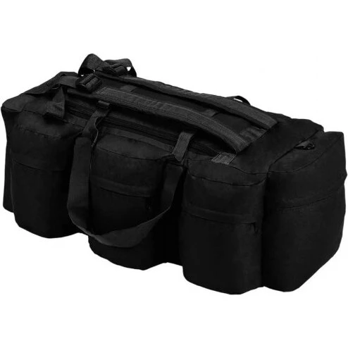 vidaXL 3-i-1 duffelbag army 90 L sort