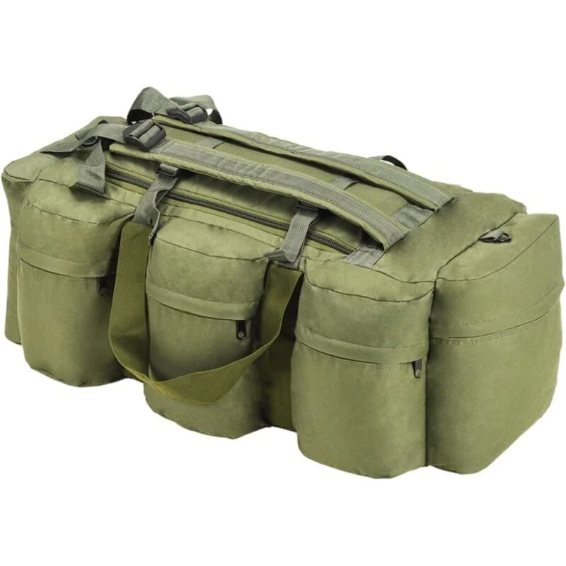 vidaXL 3-i-1 duffelbag army 90 L – olivengrøn
