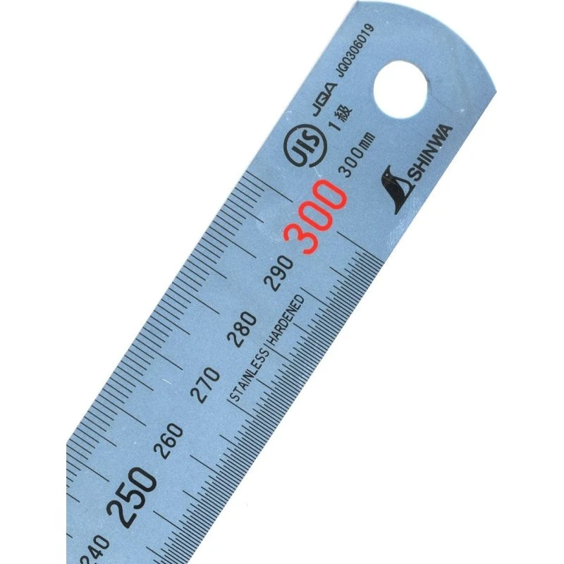 Shinwa Stållineal 300 x 25 x 1,0 mm H101C